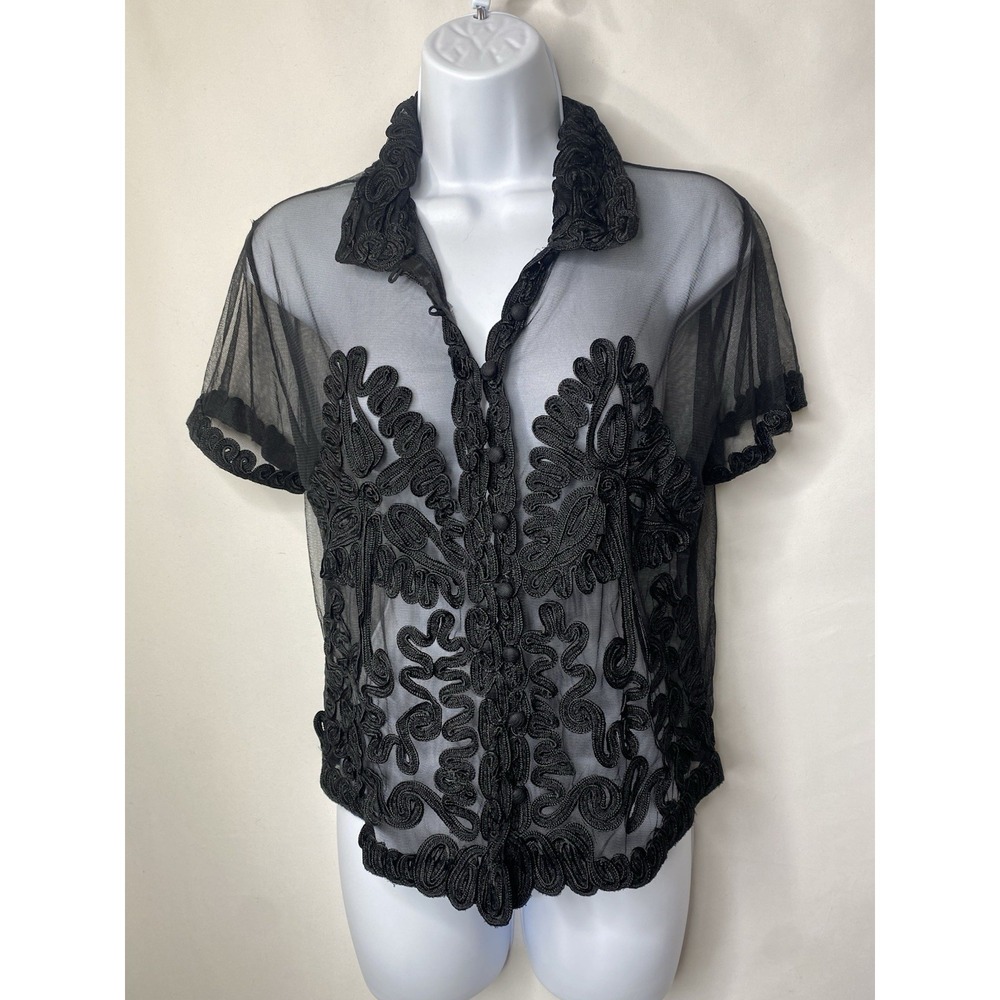 Reflections Images Of You Sheer Blouse Size 10 Rockabilly Whimsy Goth Fairy Goth